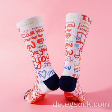 Lovers umweltfreundlich bedruckte Einheitsgröße für Socken